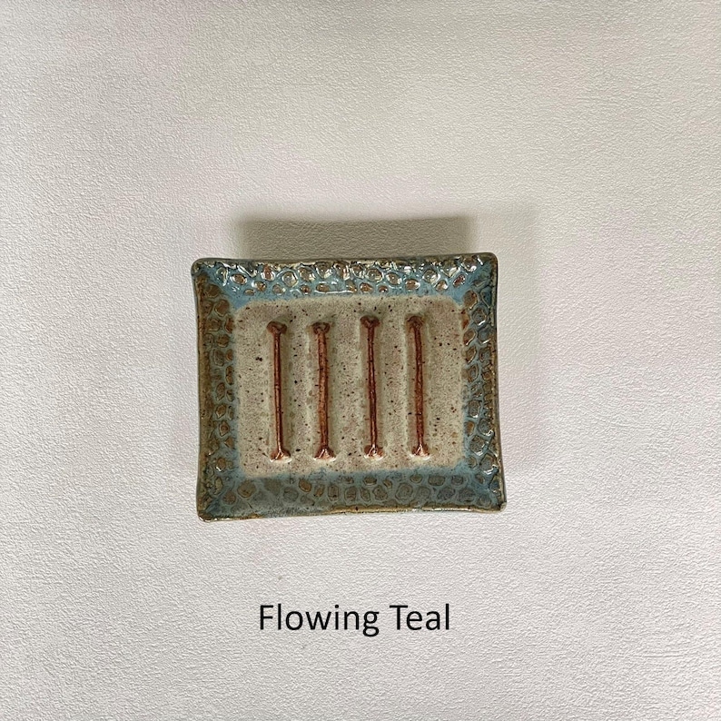 A Flowing Teal Soap Dish.