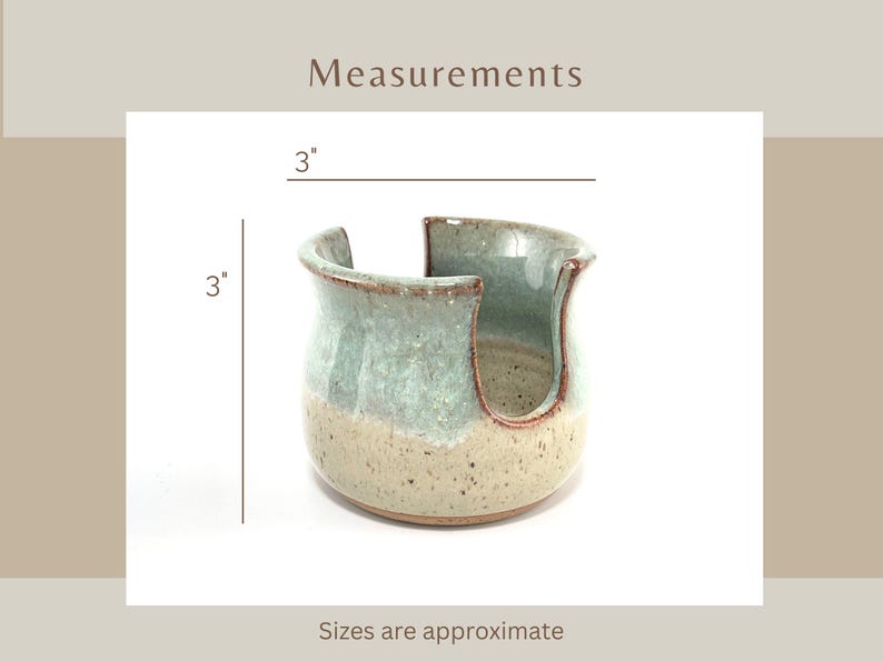 Showing a Seafoam Green Cup Dispenser with approximate measurements of 3 inches tall and 3 inches wide.