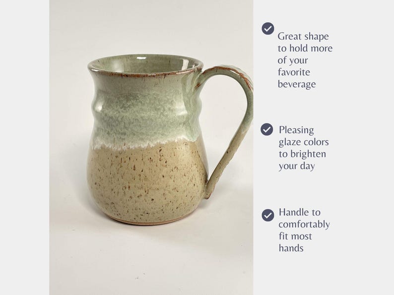 Handmade Pottery Mug: Extra Large 17-20 oz Ceramic Coffee Cup image 4