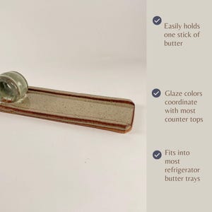 Pottery Butter Dish, Open Butter Sled, Handmade Serving Tray image 3