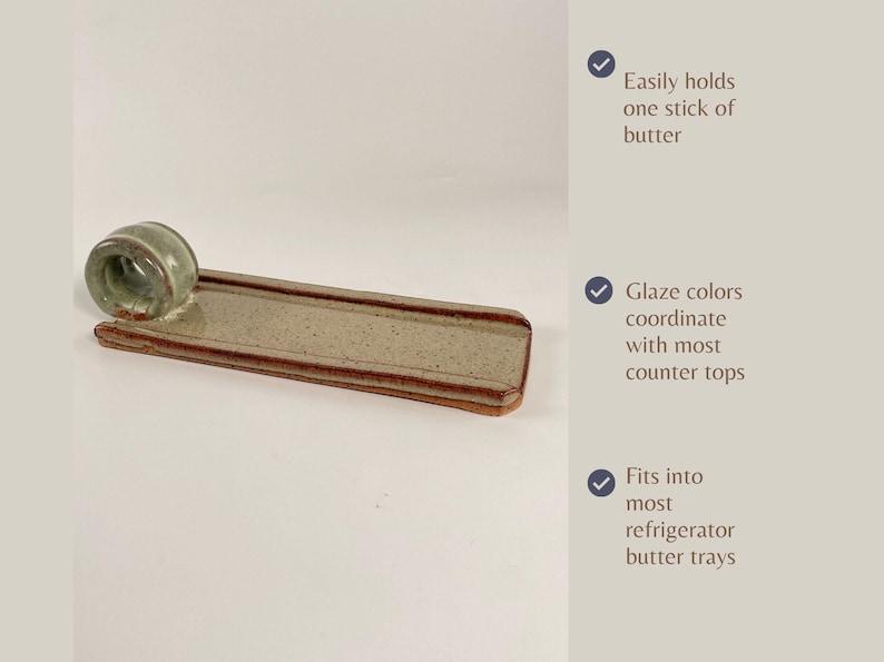 Pottery Butter Dish, Open Butter Sled, Handmade Serving Tray image 3