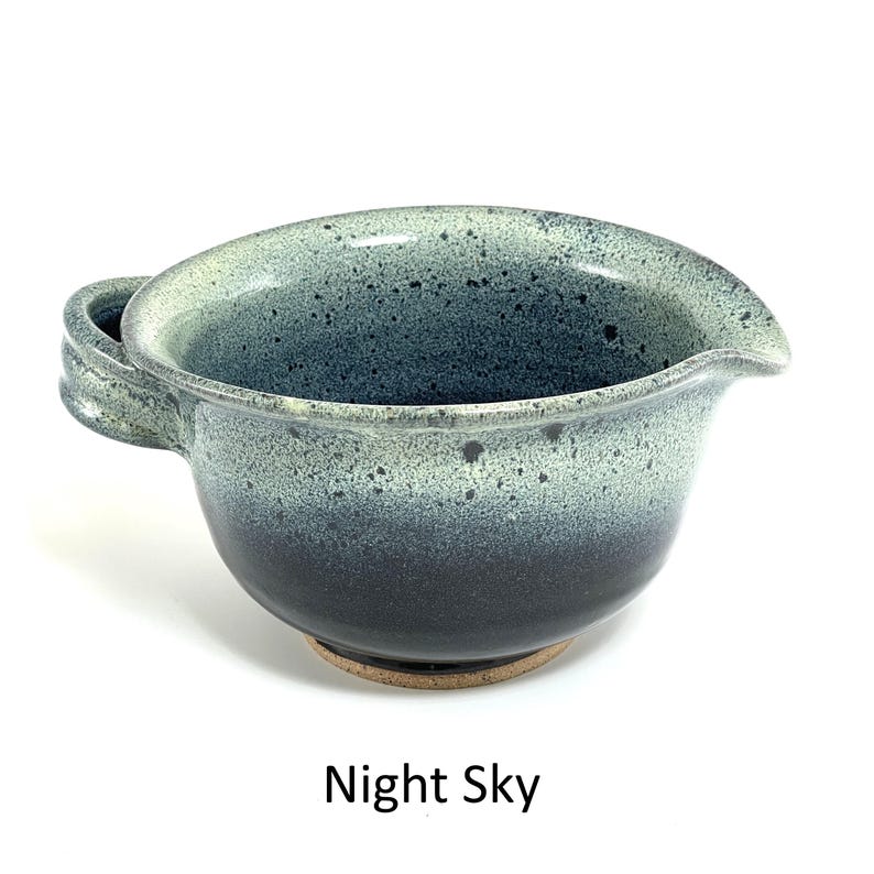 Tigela de cerâmica artesanal para massa com batedor, tigela para misturar na cozinha Night Sky
