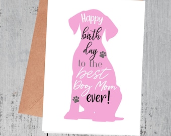 Custom Dog Birthday Card, Pet birthday card, card for dog mom