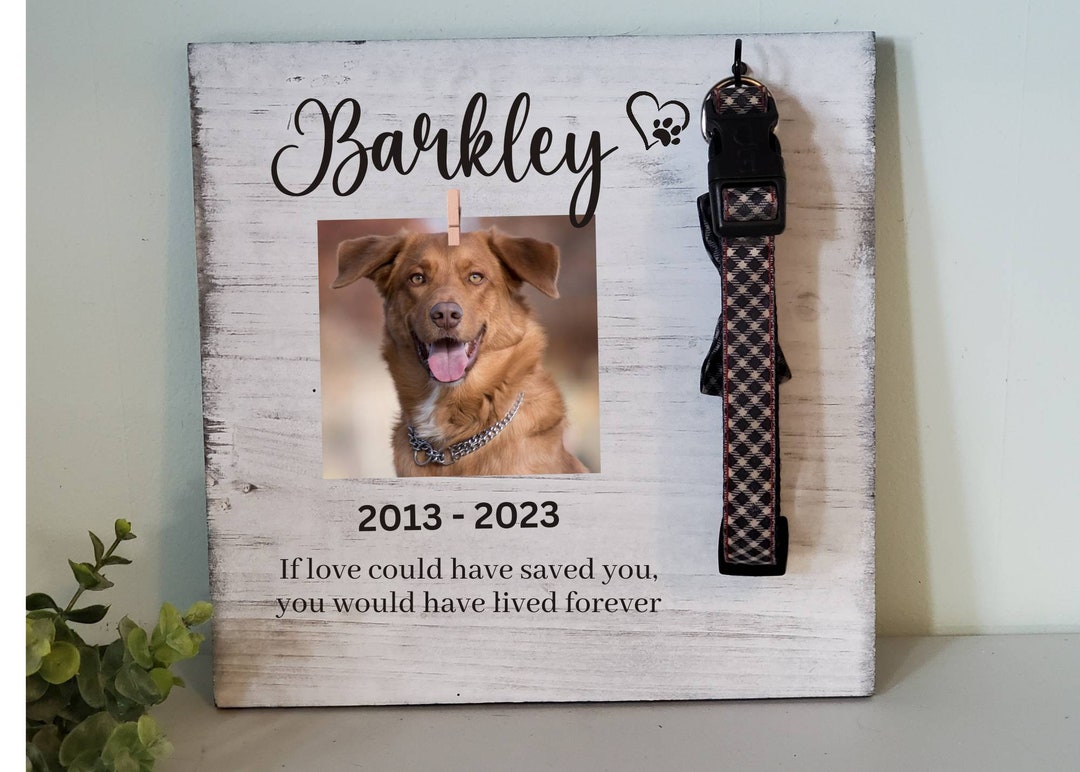 Dog Memorial Picture Frame Collar Holder, Dog Collar Memorial, Dog Memorial Gift for Loss of Dog