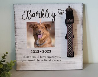 Dog memorial picture frame collar holder, Dog collar Memorial,  Dog Memorial gift for loss of dog