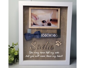 Dog Collar Memorial Frame, Pet Memorial Frame, Pet collar Memorial , Dog Loss Gift, Dog shadowbox, Pet Memorial Shadow box, Pet Loss Gift