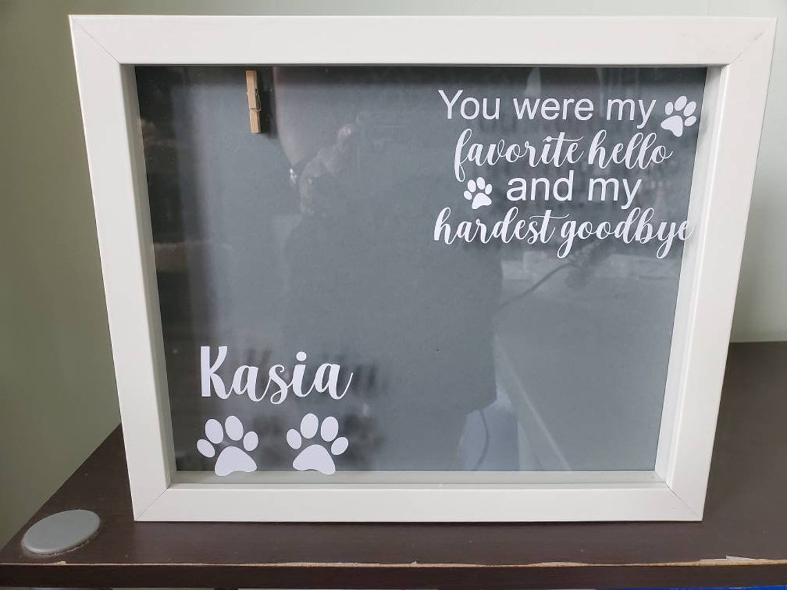 Pet Memory Box , Pet Memorial Shadowbox, Dog Memorial Frame, Cat Memory ...