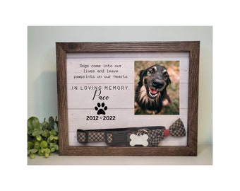 Pet Memorial Shadowbox, Pet memorial, Dog Memorial , Cat Memorial, Loss of Pet Gift, Dog collar frame, Pet Sympathy Gift