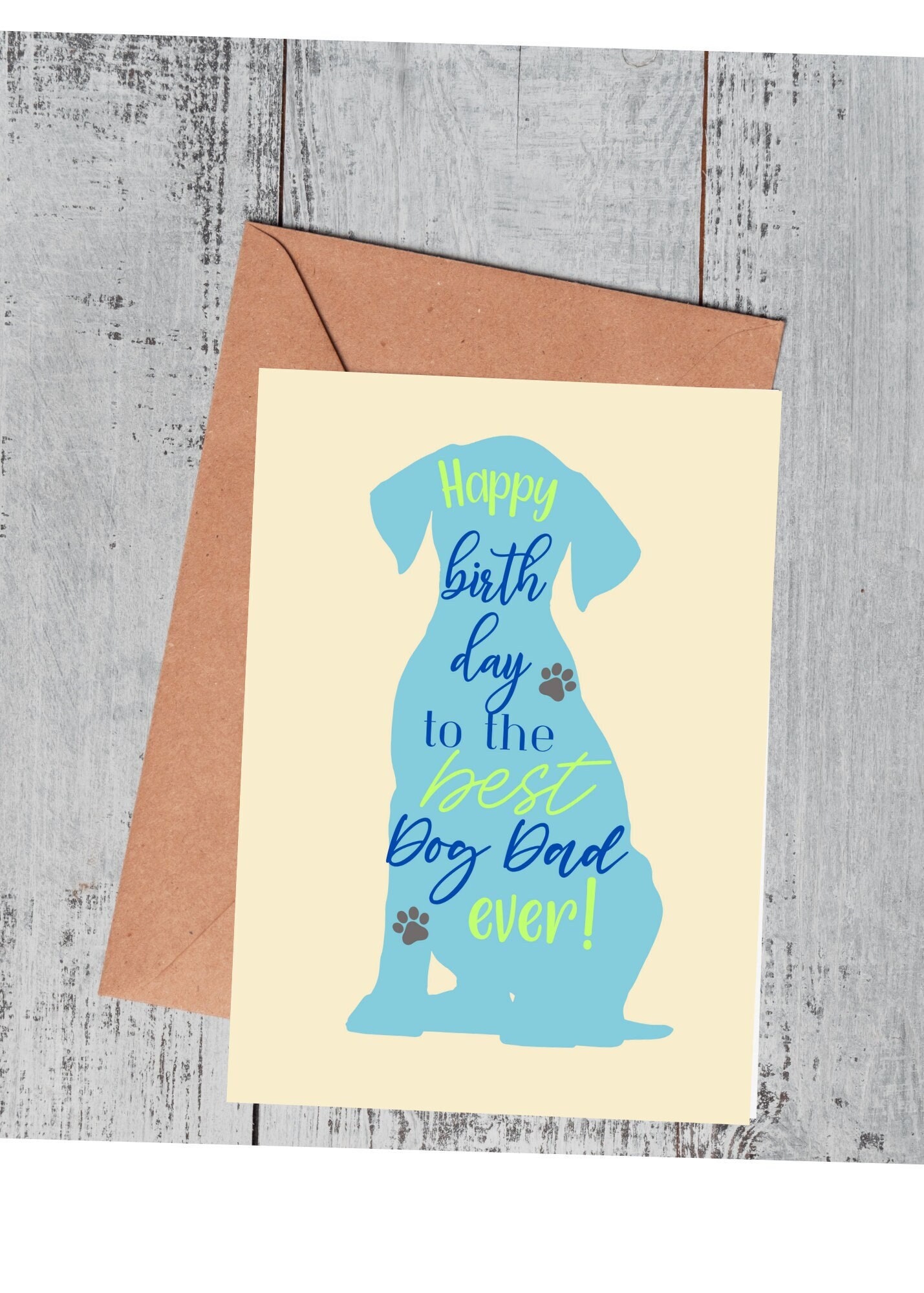 Custom Dog Birthday Card, Pet Birthday Card, Card for Dog Dad - Etsy