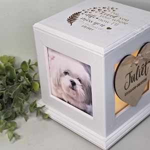 Urna para mascotas, urna para cenizas de mascotas, urna para mascotas con fotos, urna para perros, urna para gatos, urna para perros, urna conmemorativa para mascotas imagen 3