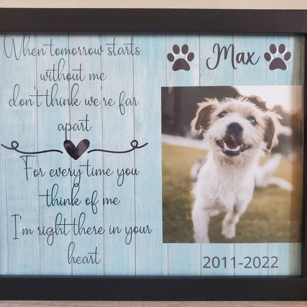 Pet Memorial, Dog Memorial Picture frame, Cat Memorial, Loss of Pet Gift, Personalized Pet Memorial, Pet Sympathy Gift,Pet memorial