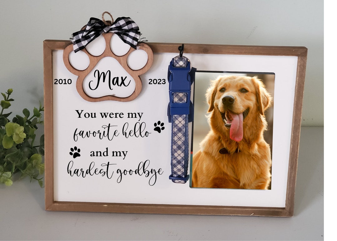 Dog Collar Memorial Picture Frame, Pet Memorial Gift, Dog Memorial Gift for Loss of Dog, Dog