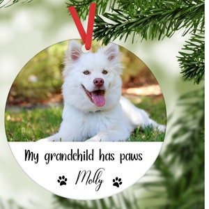 Gift for dog grandma, Christmas gift from dog, christmas gift from cat,cat ornament, dog ornament, gift for grandparent,gift for cat grandma