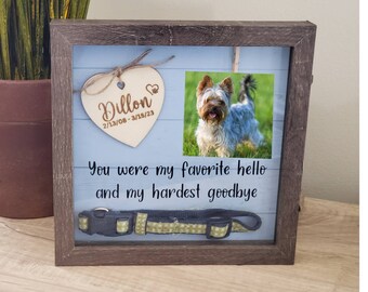 Pet Memorial Shadowbox, Pet memorial, Dog Memorial , Cat Memorial, Loss of Pet Gift, Dog collar frame, Pet Sympathy Gift
