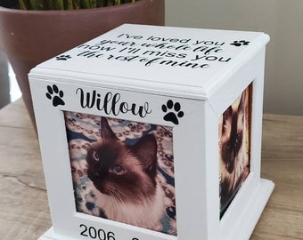 Pet Urn for cats ashes, Pet Urn for dogs, Dog Urn with picture, cat urn, Dog photo urn, Pet memorial frame, Lighted urn, Urn for dog