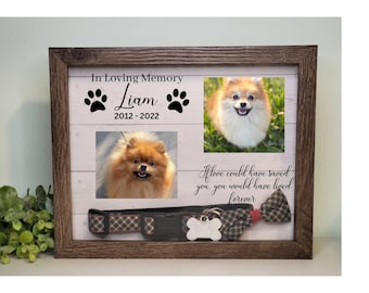 Pet Memorial Shadowbox, Pet memorial, Dog Memorial , Cat Memorial, Loss of Pet Gift, Dog collar frame, Pet Sympathy Gift