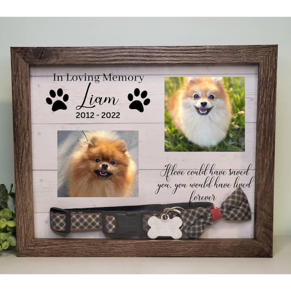 Two Picture Dog Collar Memorial Frame Etsy