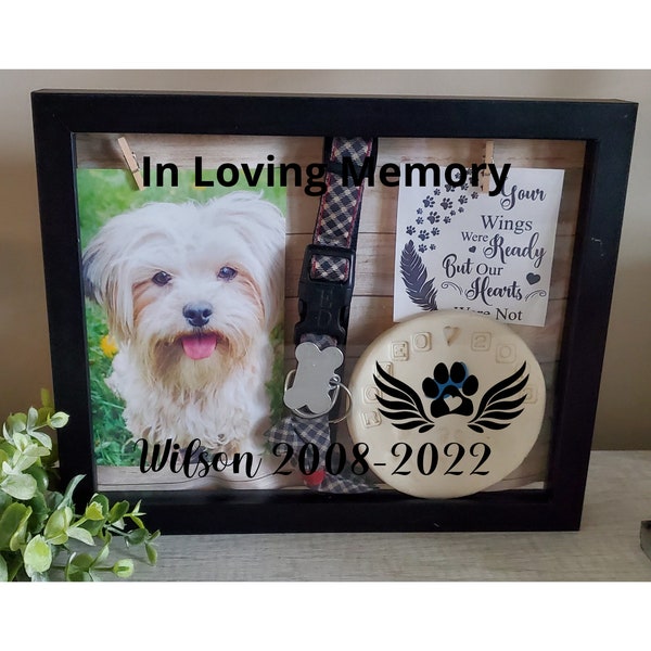 Pet Memorial Shadowbox, Dog Memorial , Cat Memorial, Loss of Pet Gift, Personalized Pet Memorial Shadowbox, Pet Sympathy Gift