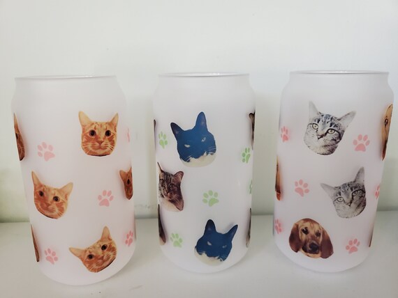 Custom Dog Glass, Beer Can Cup, Cat Beer Can Glass, Sunflower