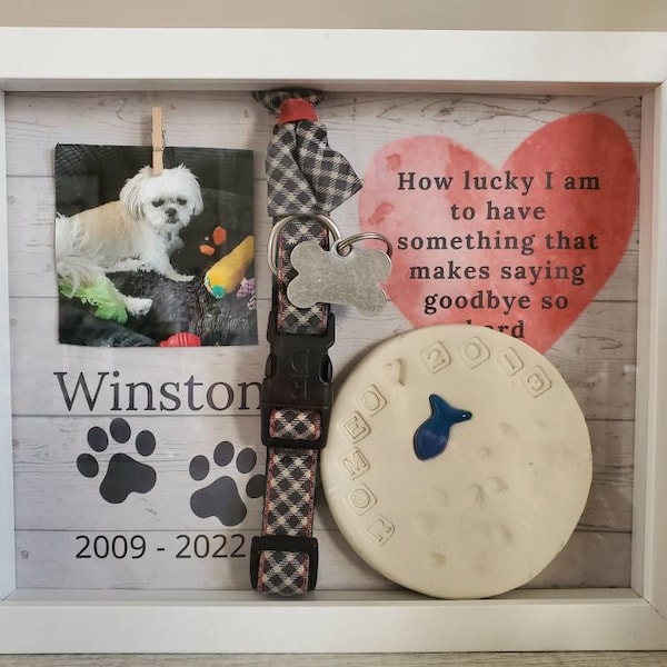 Pet Memorial Shadowbox, Dog Memorial , Cat Memorial, Loss of Pet Gift, Personalized Pet Memorial Shadowbox, Pet Sympathy Gift