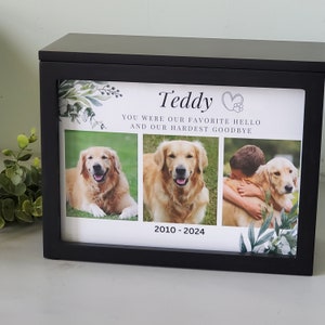 Pet Urn for large dogs, pet urn with photos, Pet Memorial Box, cat urn,engraved wood Dog Urn photo box urn, Urn for dogs, urn for cats