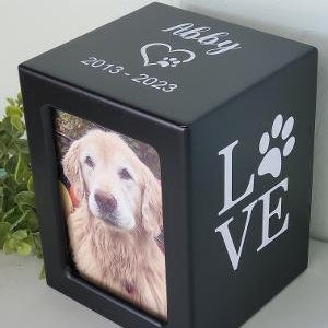 Custom large pet Urn for dogs with photo, Pet Memorial urn, Personalized Cat Urn with Picture, large dog Urn, cat urn, pet cremation box