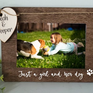 Dog Photo Frame, gift for girls, Gift for Loss of dog for child,  dog gift for kids, dog Lover gift, dog frame