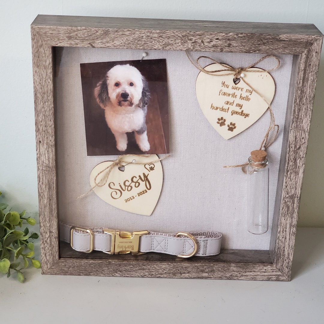 Pet Memorial Shadowbox for Pawprint, Pet Memorial Gift, Dog Memorial ...