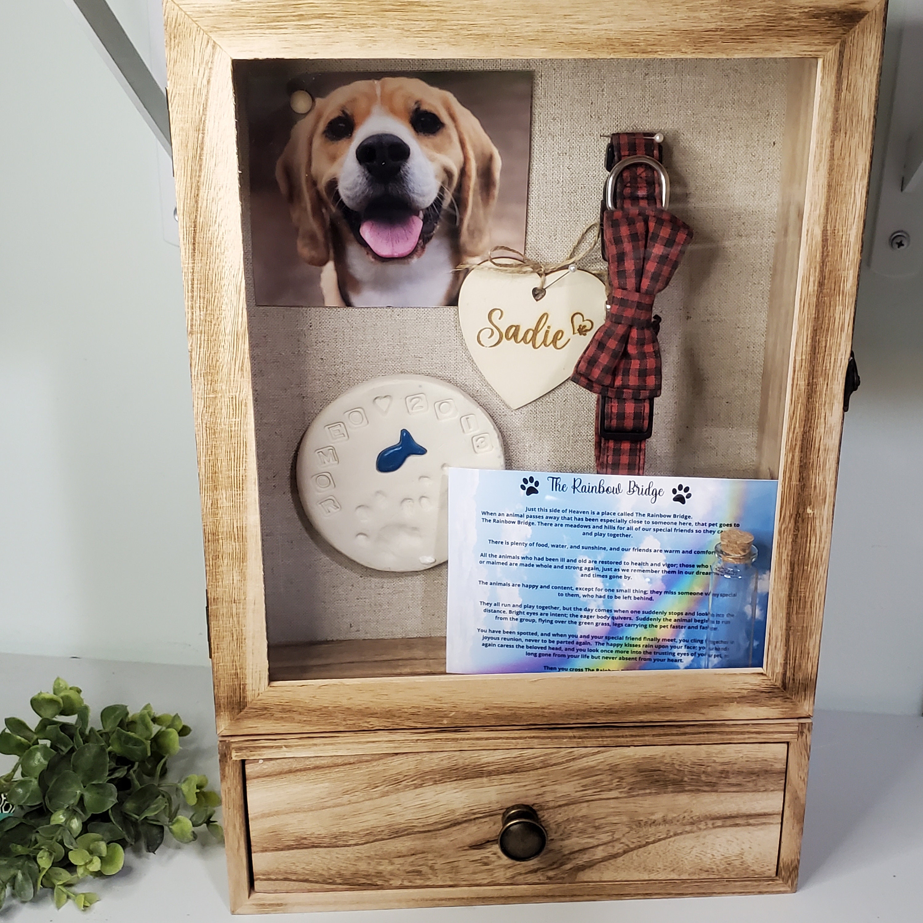 Pet Memorial Shadow Box for Dog,pet Memorial Large Shadowbox for