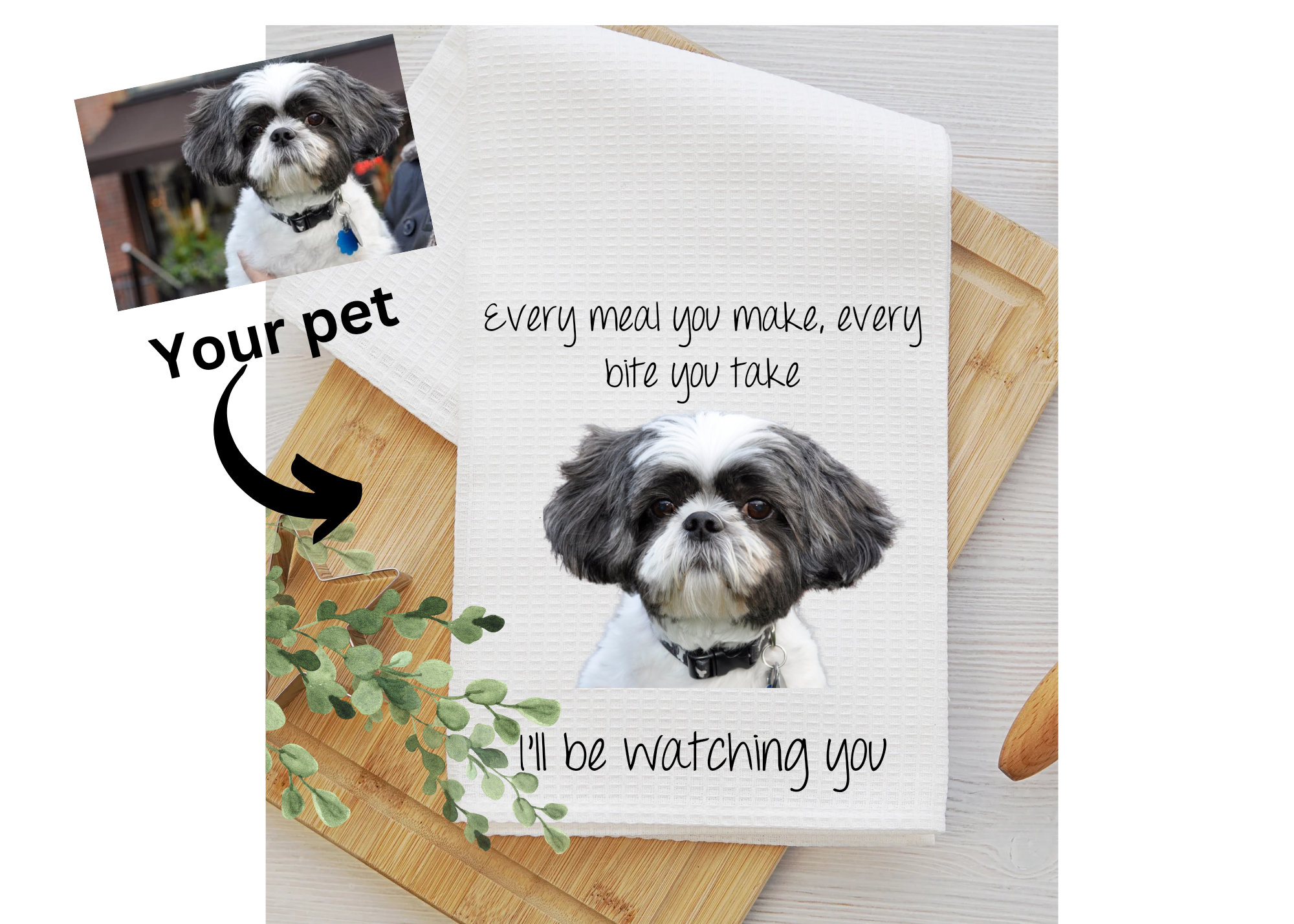 Personalized Dog Kitchen Towel, gift for Dog Lover, Dog dish towel, kitchen gift