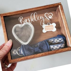 Pet Memorial for fur,  pet memorial shadowbox, Dog hair Memorial , Cat Memorial, pet hair keepsake, Dog collar Memorial, pet memory box