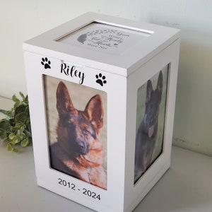 Pet Urn for large dogs, pet urn with photos, Pet Memorial Box, cat urn, Dog Urn photo box  urn, Urn for dogs, urn for cats