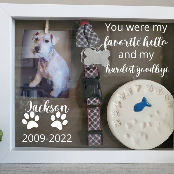 Pet Memorial, pet Memorial Shadowbox, Dog Memorial , Cat Memorial, Loss of Pet Gift, Personalized Pet Memorial Shadow box, Pet Sympathy Gift