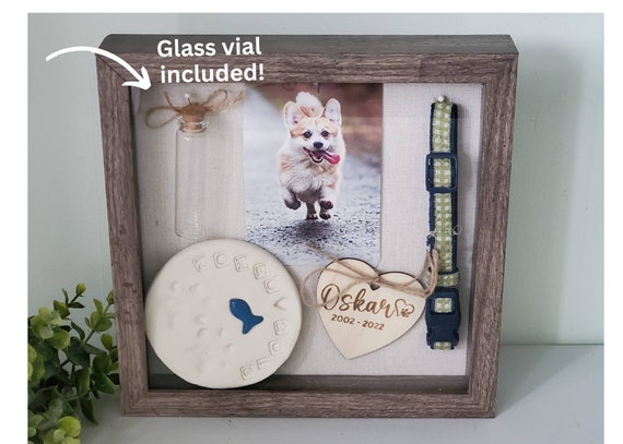 Dog Memorial Keepsake - 5x7 Keepsake Frame With Clay Paw Print Kit For ...