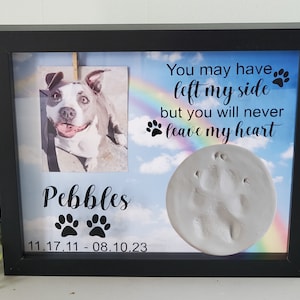 Pet Memorial Shadowbox frame, Dog Memorial , Cat Memorial frame, Loss of Pet Gift, Personalized Pet Memorial for pawprint,Pet Sympathy Gift