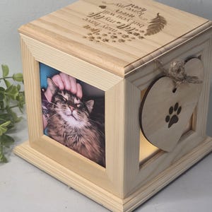 Urna para mascotas, urna para cenizas de mascotas, urna para mascotas con fotos, urna para perros, urna para gatos, urna para perros, urna conmemorativa para mascotas imagen 5