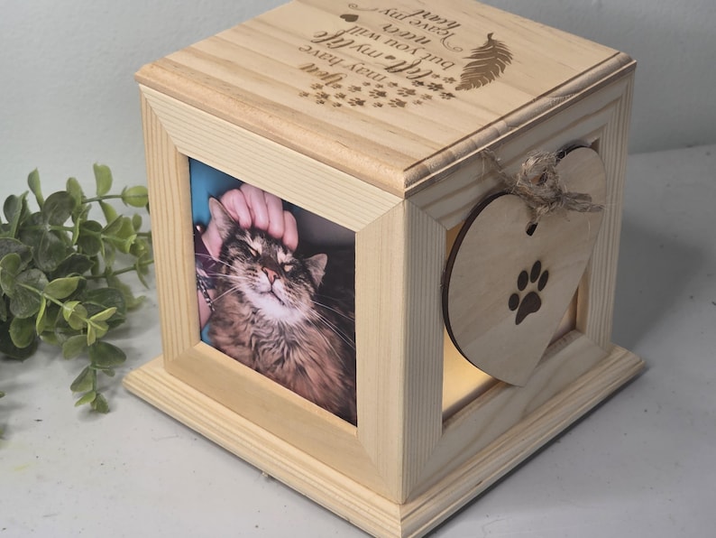 Urna para mascotas, urna para cenizas de mascotas, urna para mascotas con fotos, urna para perros, urna para gatos, urna para perros, urna conmemorativa para mascotas imagen 5