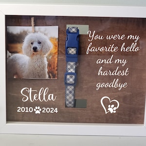 Pet Collar Memorial Frame, Dog collar Memorial , Dog Loss Gift, Dog shadowbox Pet Memorial Shadow box, Pet Loss Gift