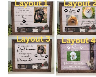 Pet Memorial Shadowbox, Pet memorial, Dog Memorial , Cat Memorial, Loss of Pet Gift, Dog collar frame, Pet Sympathy Gift