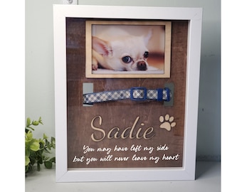 Dog Collar Memorial Frame, Pet Memorial Frame, Pet collar Memorial , Dog Loss Gift, Dog shadowbox, Pet Memorial Shadow box, Pet Loss Gift