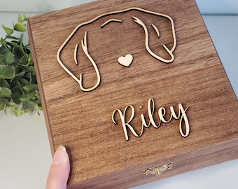 Pet Urn, Pet urn for dogs, large dog urn, wood dog urn, dog urn for ashes, Pet cremation urn