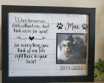 Pet Memorial, Dog Memorial Picture frame, Cat Memorial, Loss of Pet Gift, Personalized Pet Memorial, Pet Sympathy Gift,Pet memorial