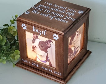 Pet Urn for Dog, Pet urn for dogs ashes, Dog Urn with picture, Pet Memorial Photo Frame, Urn for dogs, pet urn for cats, pet Memorial urn