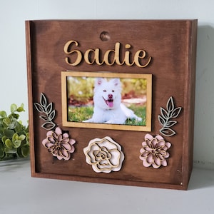 Large Dog urn, Pet Urn, Pet urn for dogs, dog collar memorial frame, pet urn dog, dog urn for ashes, Dog collar holder urn