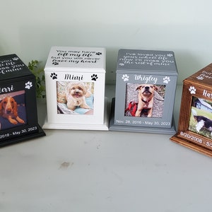 Pet Urn for ashes, Pet urn for DOGS, pet urn for Cats with photo, small Dog urn, custom wood pet urn personalized zdjęcie 8
