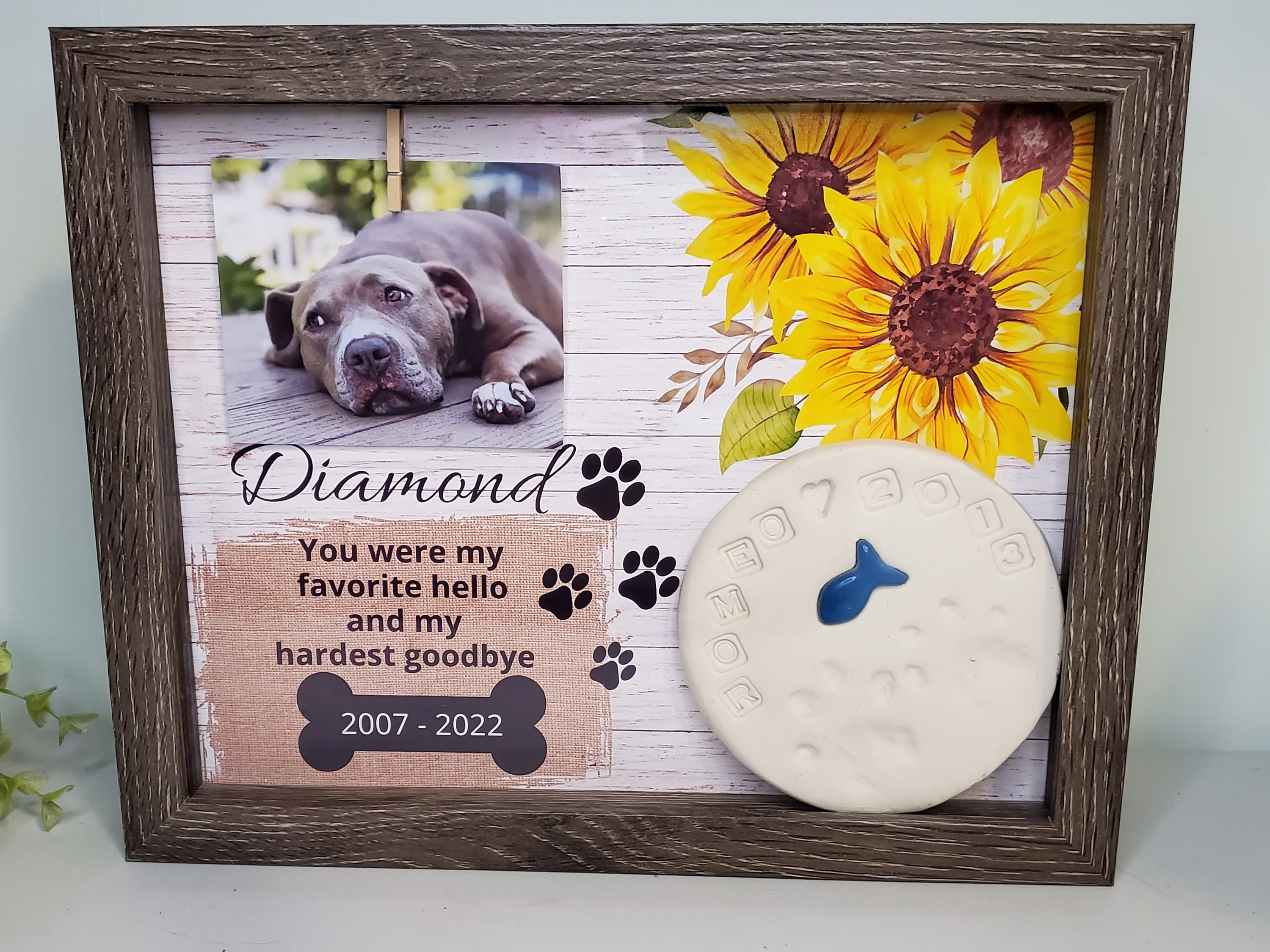 Pet Memorial Shadowbox, Dog, Cat Memorial, Loss Of Gift, Personalized Sympathy Gift