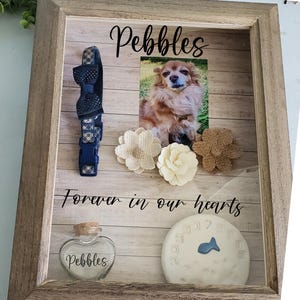 Large Pet Memorial shadow box, Dog shadow box, Dog Memorial , Pet urn shadowbox, cat shadowbox