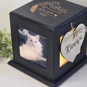 Urna para mascotas, urna para cenizas de mascotas, urna para mascotas con fotos, urna para perros, urna para gatos, urna para perros, urna conmemorativa para mascotas imagen 2