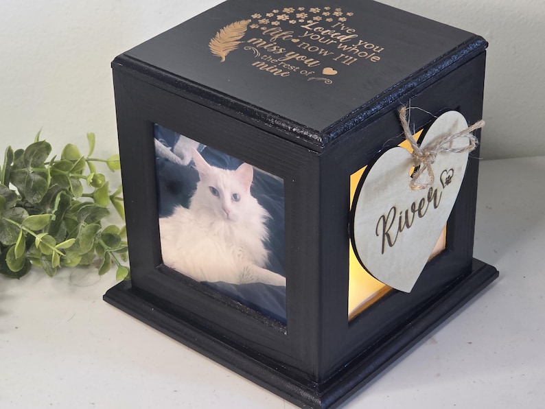 Urna para mascotas, urna para cenizas de mascotas, urna para mascotas con fotos, urna para perros, urna para gatos, urna para perros, urna conmemorativa para mascotas imagen 2