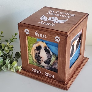 Pet Urn with photos, Guinea pig urn, urn for Guinea pig, Guinea pig memorial,  urn for small animals